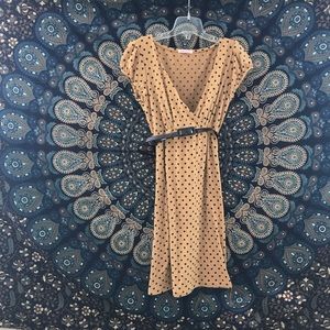 Flirty Yellow and Brown Polka Dot Dress